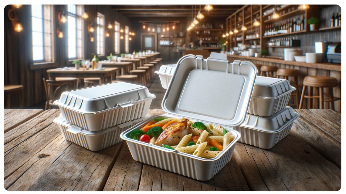 Récipients pour aliments à emporter au microondes Emballage bio HD Taggué "Shape
