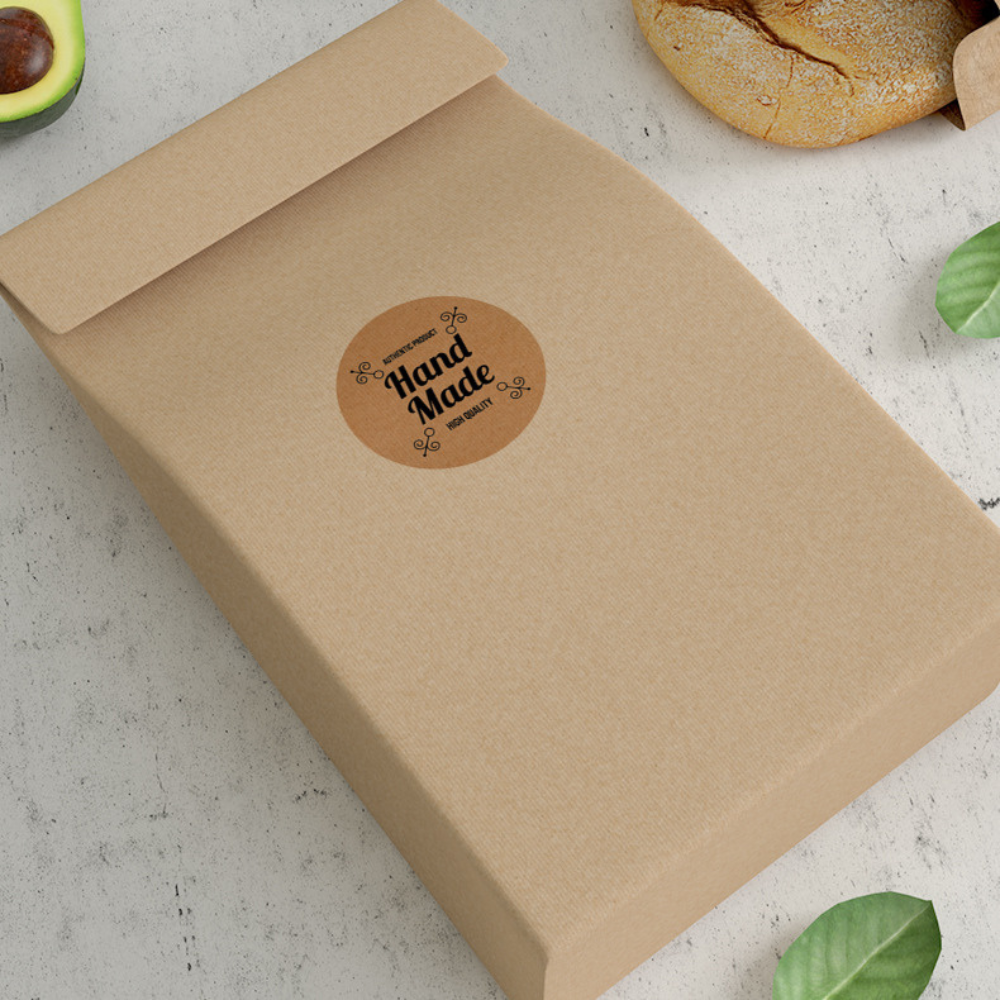 HA227 | 1" Handmade With Love Round Sticker | 8 Style - on paper bag