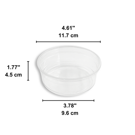 HD 8oz PET Clear Round Salad Container Dessert Cup | 117mm Top - Size