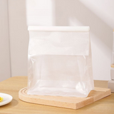 White Bread Paper Bakery Bag W/ Front Window & Tin Tie Tab Lock | 8.66x5.5x11.42" - folded