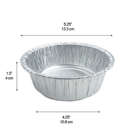 5.25" Silver Round Aluminum Foil Container (Base Only) - 1000 Pcs