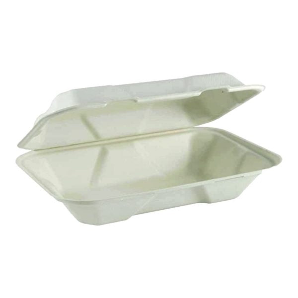 Biodegradable Takeout Paper Food Container Clam Shell Disposable Bagas –  Fastfoodpak