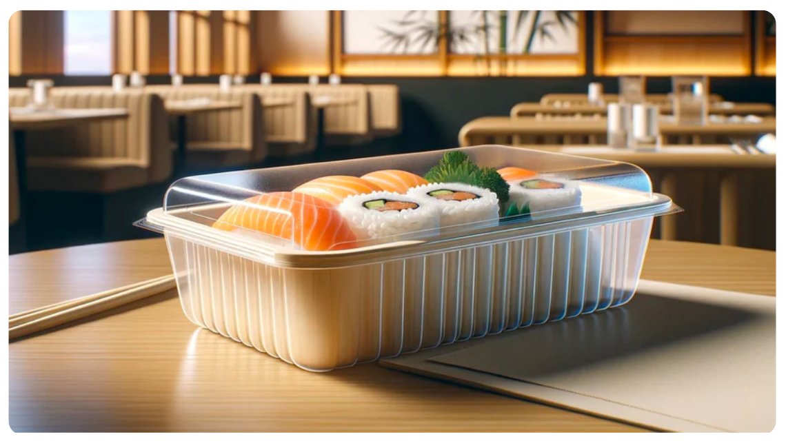 EcoQuality Black Sushi Trays with Lids 7.25 x 5 Inch - Disposable Sushi  Packaging Box, Carry Out Container, Take Out Boxes, Black Plastic To Go