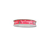 0.39" Merry Christmas With X'mas Tree Red Fabric Ribbon | 10 Yards