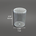 #012 | 9oz Cylindrical Hard Clear Plastic Cake Container W/ Lid | 2.75x3.75