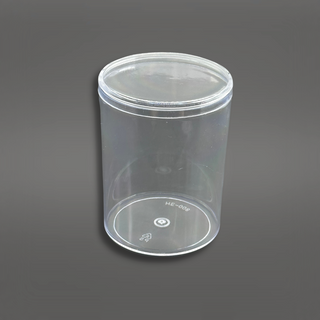 #012 | 9oz Cylindrical Hard Clear Plastic Cake Container W/ Lid | 2.75x3.75