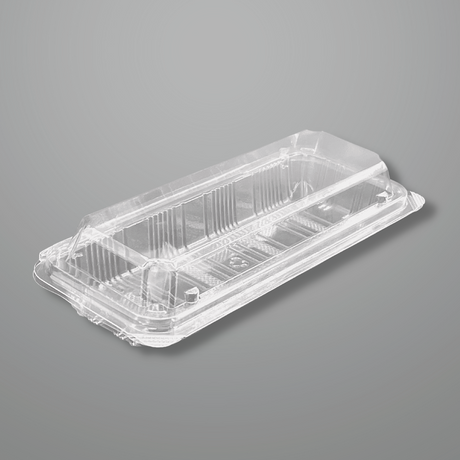 #02 SSC-6B | Clear PET Rectangular Hinged Sushi Container | 8.9x3.78x2" - 400 Pcs