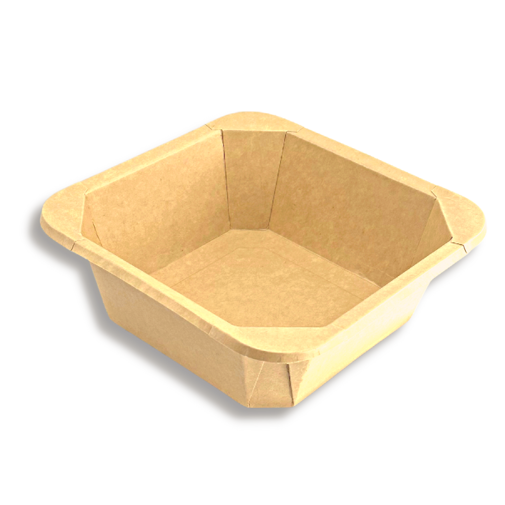 #1000S | 32oz Kraft Square Paper Container | 159x159mm Top - 300 Pcs ...