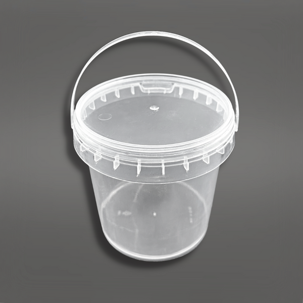 1000ml PP Takeout Plastic Drink Buckets with Lid - 100 Pcs-front