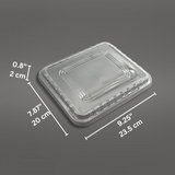 #107 | 230x195mm Clear Rectangular Lid | Fit #107 Bento Box (Lid Only) - 300 Pcs-size
