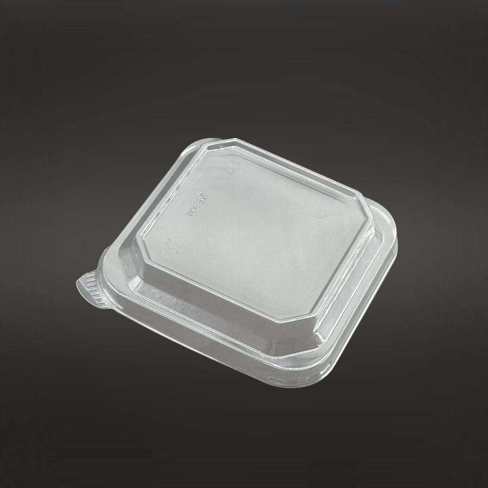 107x107mm AFP Anti-Fog Clear Square Lid | Fit 300S Kraft Paper Container (Lid Only) - 300 Pcs