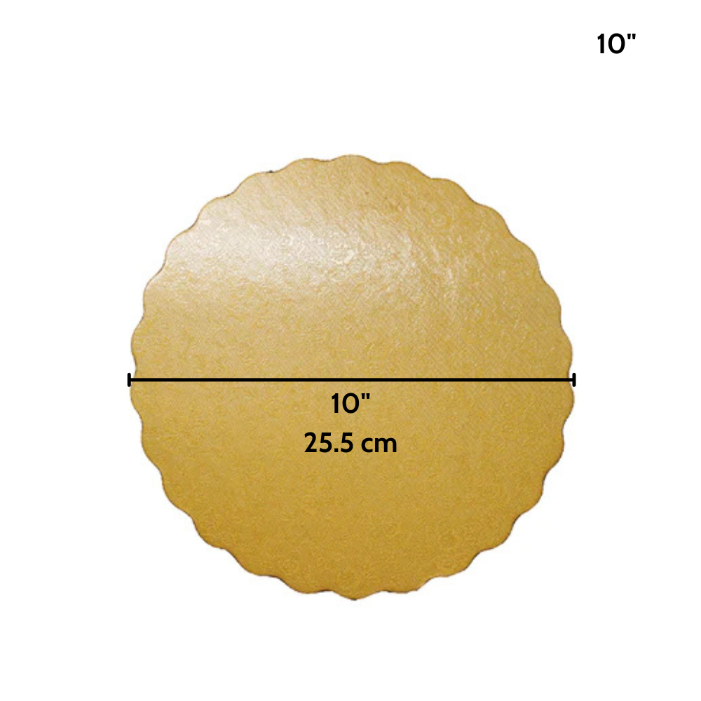10 Golden Round Cake Paper Pad - Size