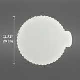 10" White Round Cake Paper Pad W/ Handle - 100 Pcs-size