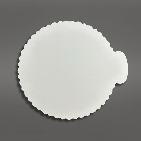 10" White Round Cake Paper Pad W/ Handle - 100 Pcs-top