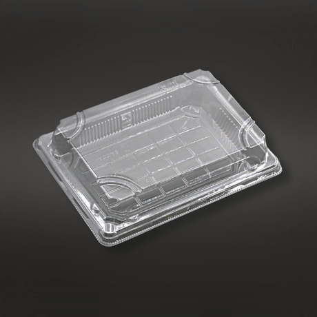#1105 PET | Clear Sushi Tray W/ Lid | 6.3x3.94x2" - Front