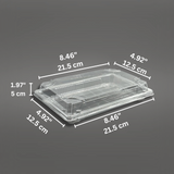 #1109 PET | Clear Sushi Tray W/ Lid | 8.46" x 4.92" x 1.97" - 400 Sets-size