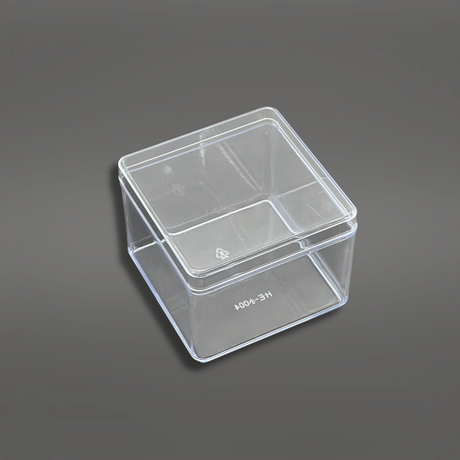 11oz Square Clear Cake Container W/ Lid | 3.35x3.35x2.56" - 300 Sets