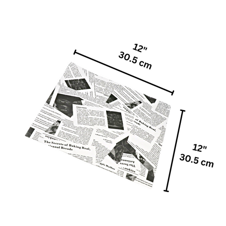 12x12" Newsprint Liner Paper - size