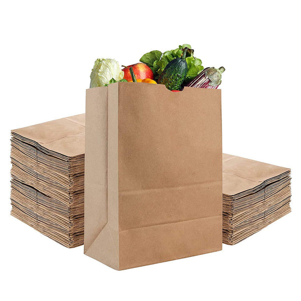  Recyclable Paper Kraft Bag With No Handle with groceries 
