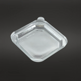 134x134mm Clear Square PET Lid | Fit 650S/750S Kraft Paper Container (Lid Only) - bottom