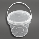 1500ml PP Takeout Plastic Drink Buckets with Lid - 100 Pcs-front