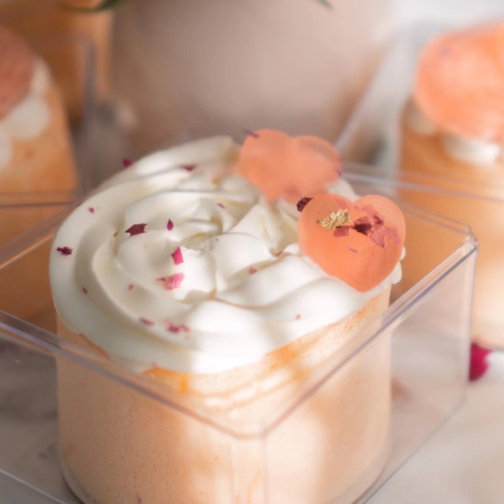 15oz Square Clear Cake Container W/ Lid | 3.74x3.74x2.56