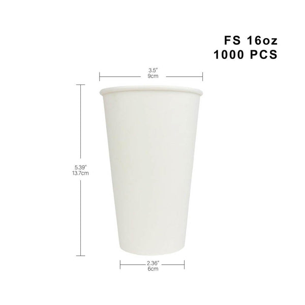 16oz Eco-friendly White Round Hot Paper Cup - 1000 Pcs - HD Plastic Product (Canada). Inc