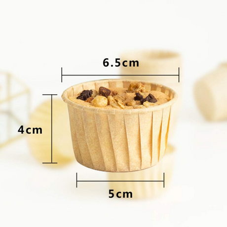 2.56" Kraft Baking Paper Cup | Muffin Cupcake Liner - size