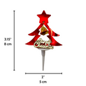 2024006 | Red Christmas Tree With Star & Bell Cake Topper - size