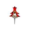 2024006 | Red Christmas Tree With Star & Bell Cake Topper