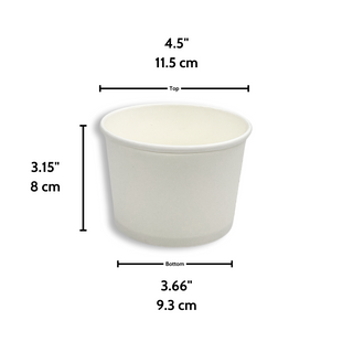 #20D | 20oz Eco-friendly White Paper Soup Cup (Base Only) - size