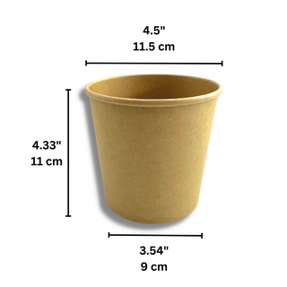 #26B | 26oz Eco-friendly Kraft Paper Soup Cup (Base Only) - Size