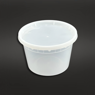 S-16 | 16oz Microwaveable PP Leak-resistant Clear Round Deli Container W/  LDPE Lid