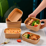 JH-R-580B | 19oz Rectangle Kraft Paper Container (Base Only) - 300 Pcs