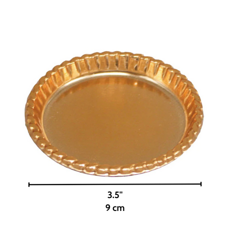 3.5 Plastic Golden Round Mousse Cake Board - Size