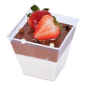 3.5oz Clear Trapezoid Mousse Cup W/ Lid - with mousse