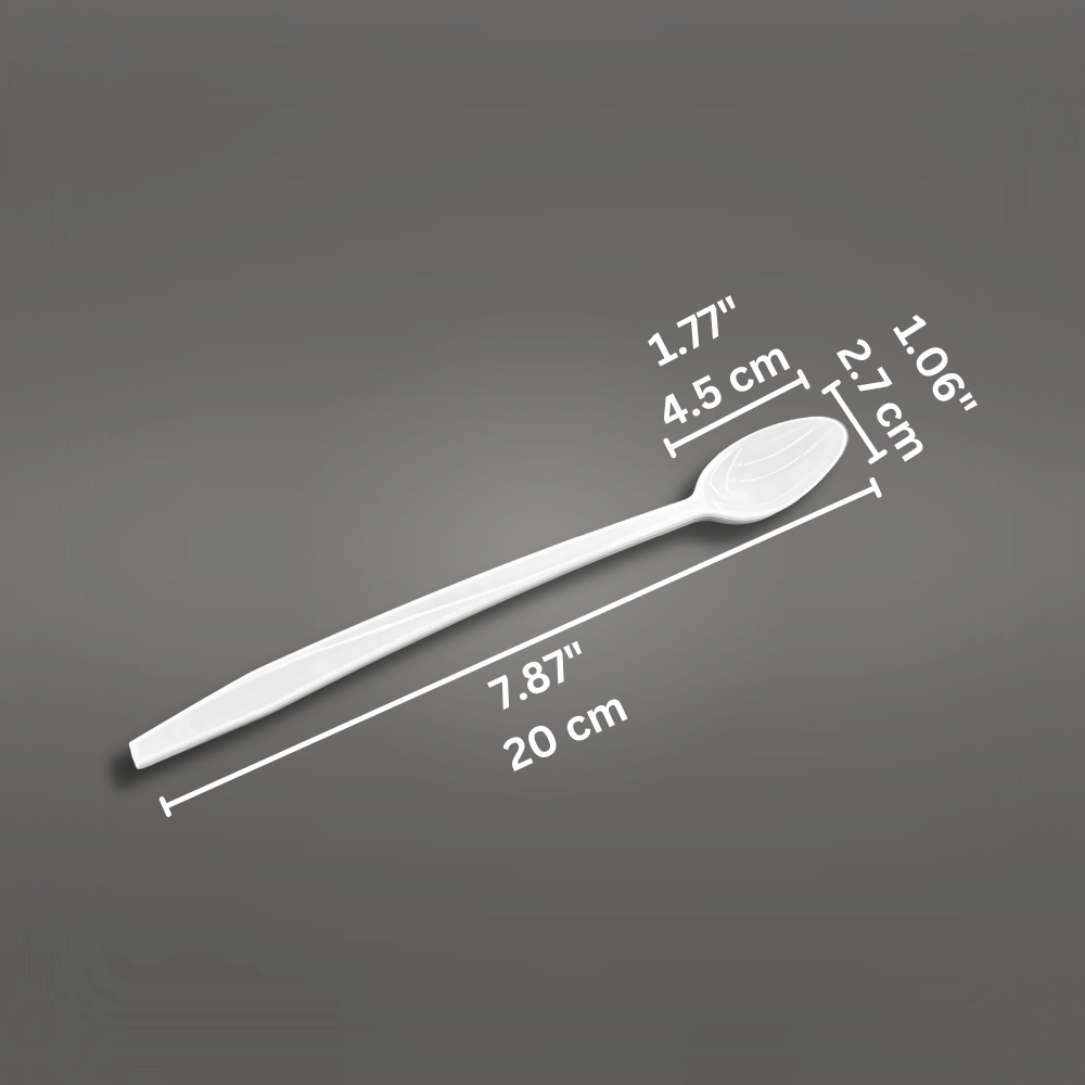91960 | Touch 7.5" White Plastic Sundae Spoon - 1000 Pcs