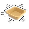 #300S | 10oz Eco-friendly Kraft Square Paper Container (Base Only) -size