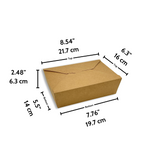 #3 | 66oz Eco-friendly Kraft Foldable Paper Box | 7.76x5.5x2.48" - size