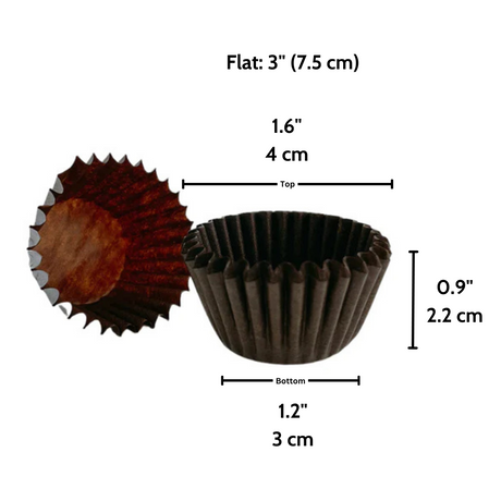 3" Brown Baking Paper Cup | Bakery Paper Cup | Cupcake Liner-size