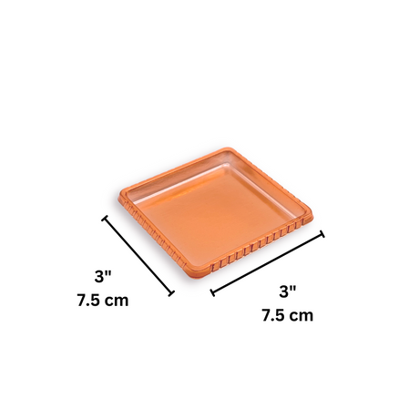 3" Plastic Golden Square Mousse Cake Board - size