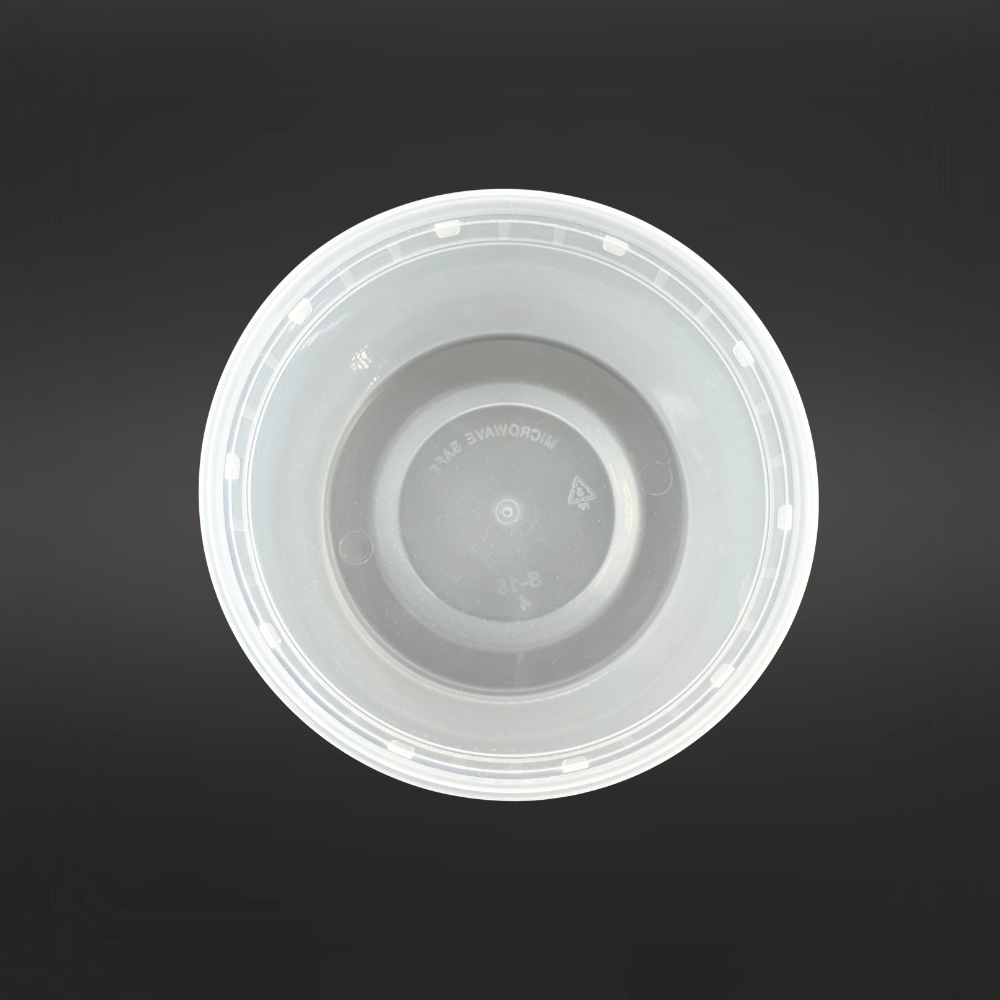 S-16 | 16oz Microwaveable PP Leak-resistant Clear Round Deli Container W/  LDPE Lid-top