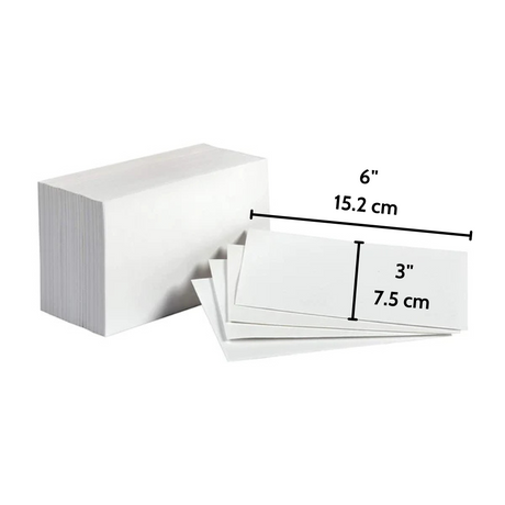 3x6" Solid Bleach White Paper Card - size
