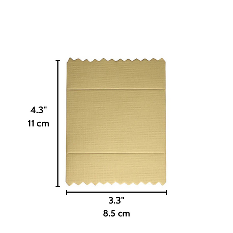 4.3x3.3 Golden Rectangular Cookie Paper Pad - Size