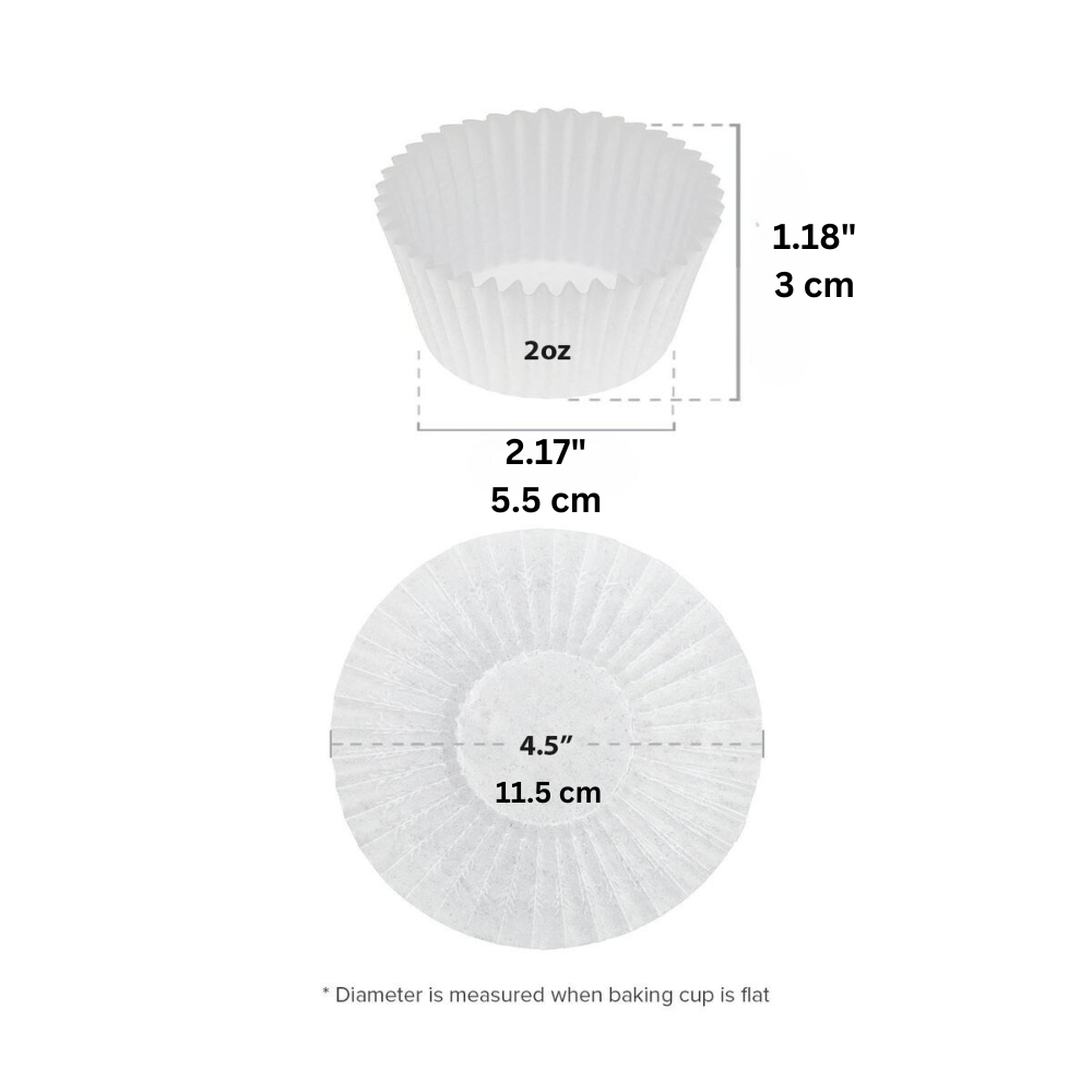 4.5" White Baking Paper Cup Cupcake Liner - size