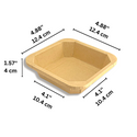 #400S | 13.5oz Eco-friendly Kraft Square Paper Container (Base Only) -size