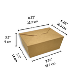 #4 | 96oz Eco-friendly Kraft Foldable Paper Box | 7.76x5.5x3.5" - 150 Pcs