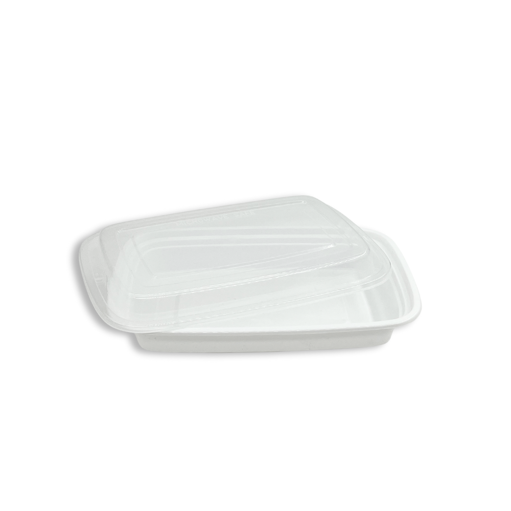 F-7516 | TD 16oz Microwaveable White Rectangular Food Container Base ...
