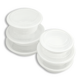 RO-48 | HD 48oz Microwaveable PP White Round Food Container W/ Lid - 150 Sets