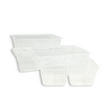 SK 1000 | 34oz Microwaveable PP Clear Rectangular Food Container (Base Only) - 500 Pcs